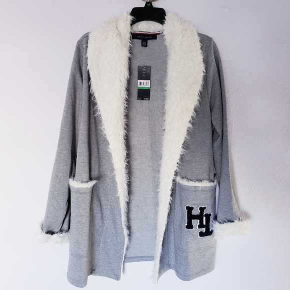 TOMMY HILFIGER Women's Plush Soft Faux Fur Jacket Robe sz L NWT $78